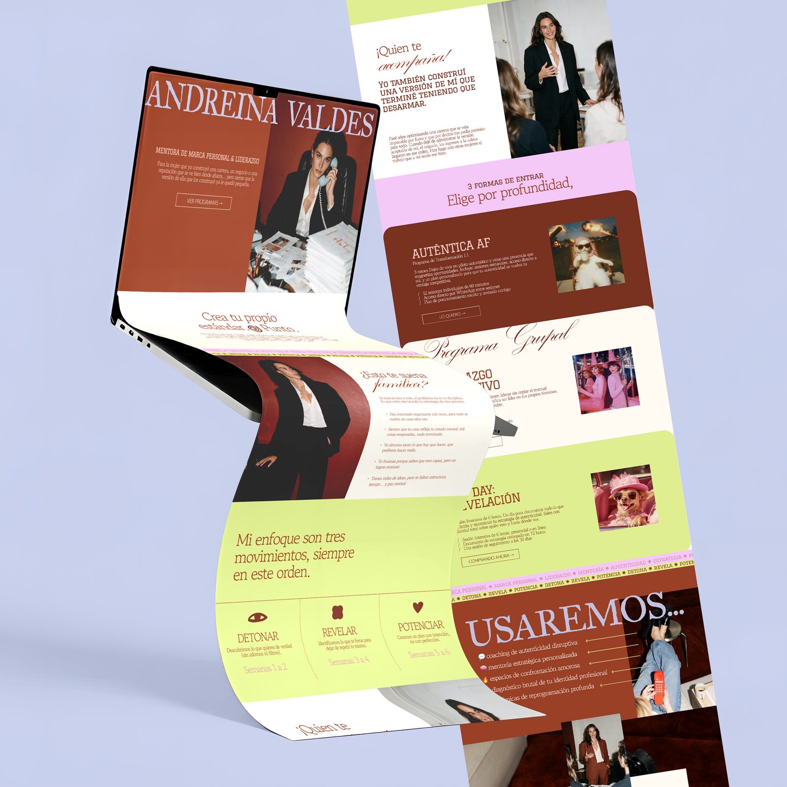 Landing page de una sola página para marca personal, diseñada por AudazBloom Studio Landing page de una sola página para marca personal, diseñada por AudazBloom Studio